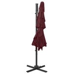 vidaXL Parasol de jardin à 4 niveaux mât en aluminium rouge bordeaux
