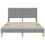 vidaXL Cadre de lit avec tête de lit Gris clair 160 x 200 cm Tissu