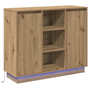 vidaXL Buffet LED Chêne artisanal 90 x 32 x 75 cm Bois d'ingénierie