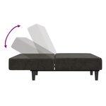 vidaXL Canapé-lit à 2 places gris foncé velours