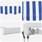 vidaXL Store Rétractable Automatique Bleu et Blanc 450x300 cm