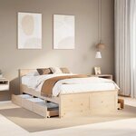 vidaXL Cadre de lit sans matelas avec tête de lit 135x190 cm bois pin