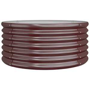 vidaXL Jardinière de jardin Acier galvanisé 80x80x36 cm Marron