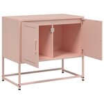 vidaXL Meuble TV rose 68 5x39x60 5 cm acier