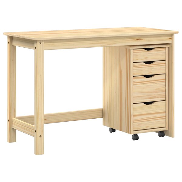 vidaXL Ensemble bureau et cabinet roulant MOSS 2 Pièces Marron