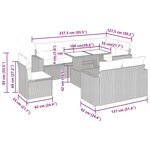 vidaXL Salon de jardin 9 Pièces avec coussins gris résine tressée