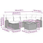 vidaXL Ensemble de canapé de jardin avec coussin 7 Pièces Noir Poly rotin