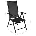 vidaXL Ensemble à manger de jardin 7 Pièces Aluminium Noir