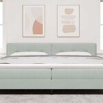 vidaXL Tête de lit LED Gris clair 200 cm Polyester