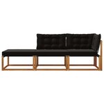 vidaXL Unités de sofa sectionnel d'extérieur 3 Pièce Naturel