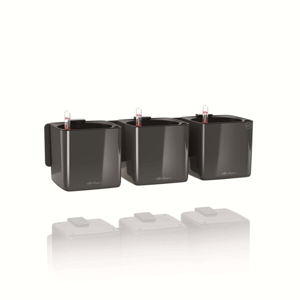 LECHUZA 3 Pièces Jardinières Green Wall Home Kit Anthracite brillant