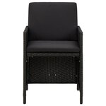 vidaXL Ensemble à manger de jardin coussins 9Pièces Résine tressée Noir