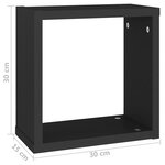 vidaXL Étagères cube murales 6 Pièces noir 30x15x30 cm