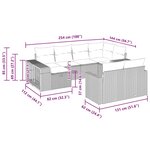 vidaXL Salon de jardin avec coussins 10 Pièces beige résine tressée
