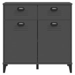 vidaXL Buffet VIKEN gris anthracite 80x40x80 cm bois d'ingénierie
