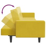 vidaXL Canapé-lit à 2 places avec repose-pied jaune velours