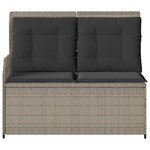 vidaXL Banc de jardin avec coussin Gris clair Poly rotin