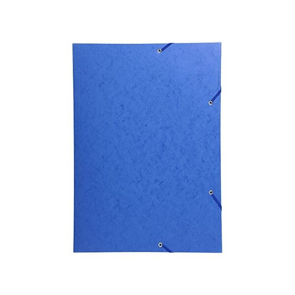 Chemise 3 Rabats et élastique Carte 600g A3 Bleu x 5 EXACOMPTA