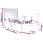 vidaXL Cadre de lit sans matelas blanc 90x200 cm bois de pin massif