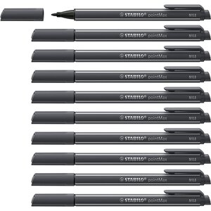 Stylo-feutre pointmax  gris très foncé x 10 stabilo