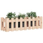 vidaXL Lit surélevé de jardin design de clôture 100x30x30cm pin massif