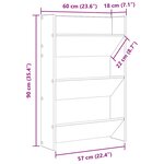 vidaXL Armoire à chaussures murale Blanc 60x18x90 cm Aggloméré