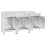 vidaXL Table de travail commerciale avec armoire 180x60x96 cm Inox