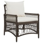 vidaXL Fauteuil de jardin avec coussins Marron 60x70x78 cm en poly rattan
