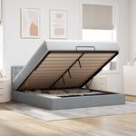 VidaXL Cadre de lit ottoman et matelas gris clair 180x200 cm tissu