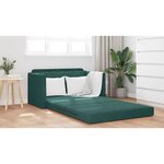 vidaXL Canapé-Lit Vert foncé 124 x 204 x 61 cm Velours