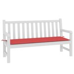 vidaXL Coussin de banc de jardin rouge 150x50x3 cm tissu oxford