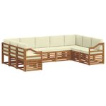 vidaXL Ensemble de canapés d'extérieur 9 pc Naturel et Crème