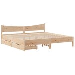 vidaXL Cadre de lit avec tiroirs 200x200 cm bois massif de pin