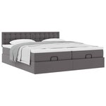 VidaXL Cadre de lit ottoman avec matelas gris 180x200 cm similicuir