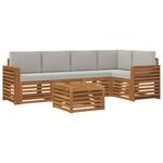 vidaXL Ensemble de canapé d'angle 6 Pièces Gris Naturel et Clair