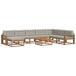 vidaXL Ensemble de canapés d'extérieur 9 Pièces Gris Naturel et Clair