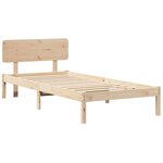 vidaXL Cadre de lit avec tête de lit Naturel 90 x 190 cm Pin massif
