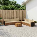 vidaXL Ensemble de canapés d'extérieur 9 Pièces Naturel et Beige