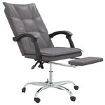 Chaise fauteuil siège pivotante de inclinable de bureau informatique étude similicuir gris 02_0024246