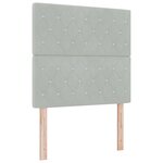 vidaXL Lit à Ressorts avec Matelas & Banc Gris Clair 90x200 cm Velours