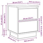 vidaXL Cabinet de chevet avec 2 Pièces Chêne fumé 39 x 34.5 x 50 cm
