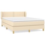 vidaXL Sommier à lattes de lit avec matelas Crème 140x200 cm Tissu