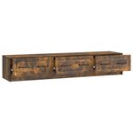 vidaXL Meuble TV Chêne fumé 147 x 34 5 x 27 cm Bois d'ingénierie
