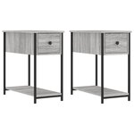 vidaXL Tables de chevet 2 Pièces sonoma gris 30x60x60cm bois d'ingénierie