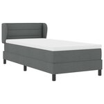 vidaXL Lit à ressorts avec matelas Gris foncé 90 x 190 cm tissu