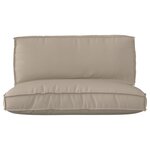 vidaXL Set de coussins de palette 2 Pièces Taupe 120 x 80 x 12 cm