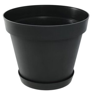 EDA Pot de fleur rond Toscane - Ø 60 x H 47 cm - 76 L - Gris anthracite