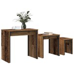 vidaXL Table basse 3 Pièces Bois ancien Bois d'ingénierie