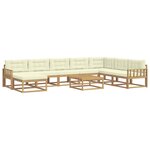 vidaXL Ensemble de canapés d'extérieur 9 Pièces Blanc et crème