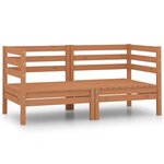 vidaXL Canapés d'angle de jardin 2 Pièces marron miel bois de pin solide